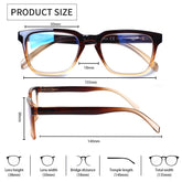 KERECSEN 5 Pack  Rectangle Blue Light Blocking Computer Glasses Unisex FLG185-5